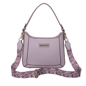 Bolsa Tiracolo Média Fellipe Krein SS23 Alça Estampada FK546 Roxo - Lavanda