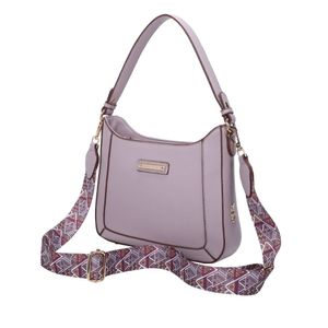 Bolsa Tiracolo Média Fellipe Krein SS23 Alça Estampada FK546 Roxo - Lavanda